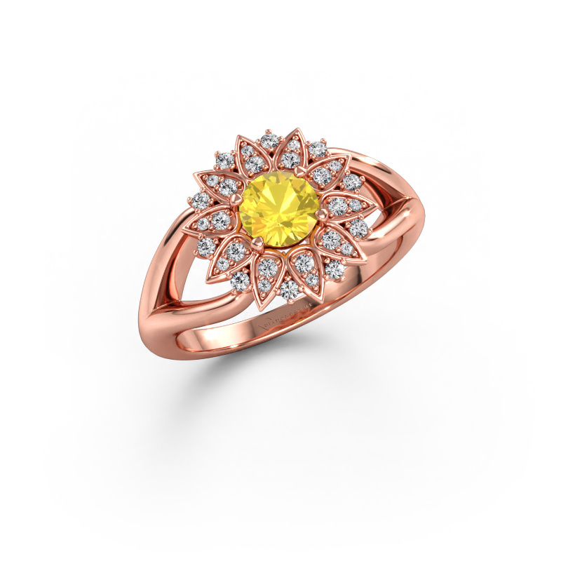 Immagine di Anello Chasidy 1 585 oro rosa Zaffiro giallo 5 mm
