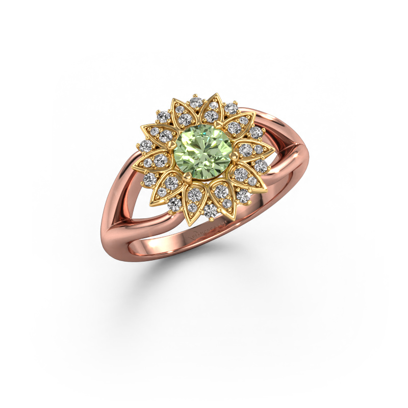 Image of Ring Chasidy 1 585 rose gold Green lab grown diamond 5 mm