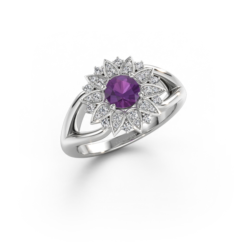 Immagine di Anello Chasidy 1 585 oro bianco Ametista 5 mm