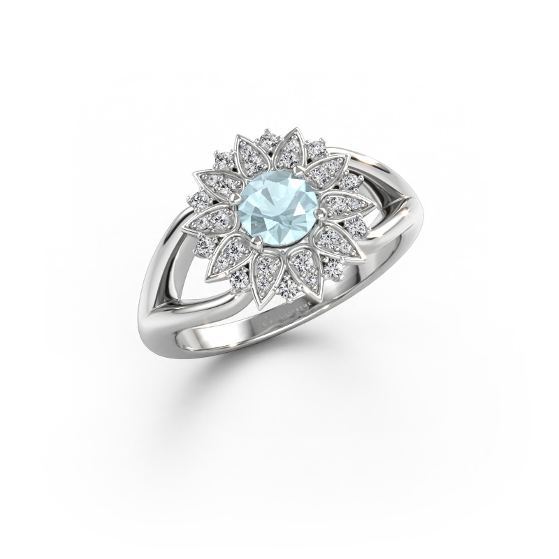 Immagine di Anello Chasidy 1 585 oro bianco Acquamarina 5 mm