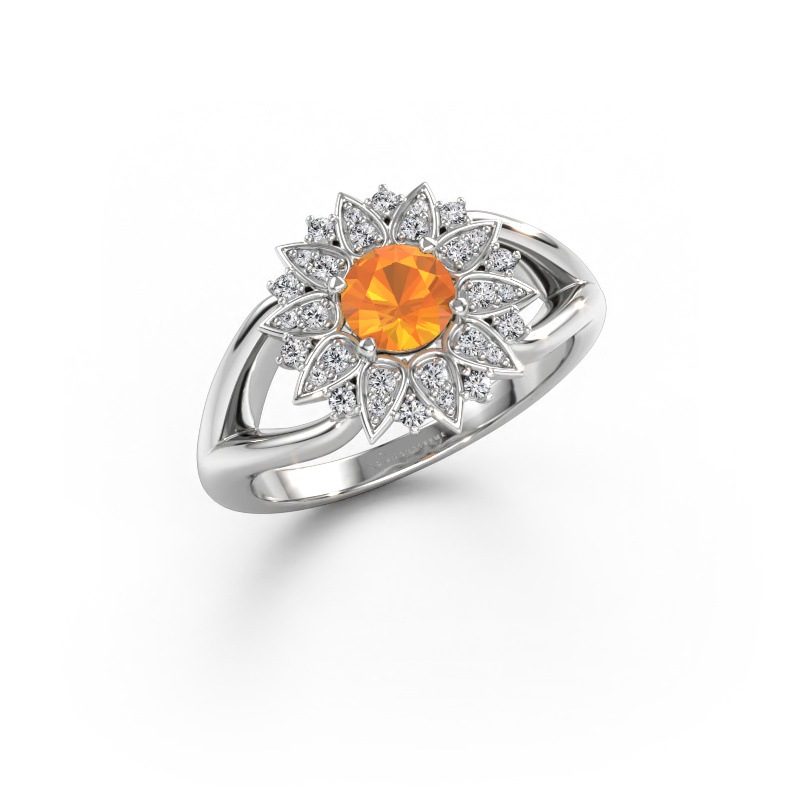Immagine di Anello Chasidy 1 585 oro bianco Citrino 5 mm