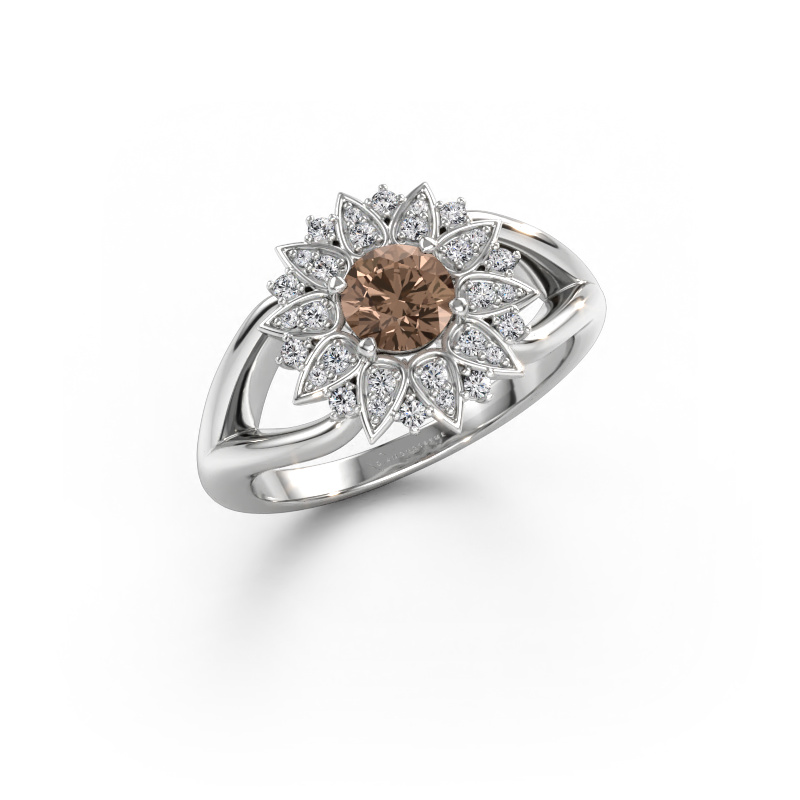 Bild av Ring Chasidy 1 585 vitt guld Brun diamant 0.675 crt