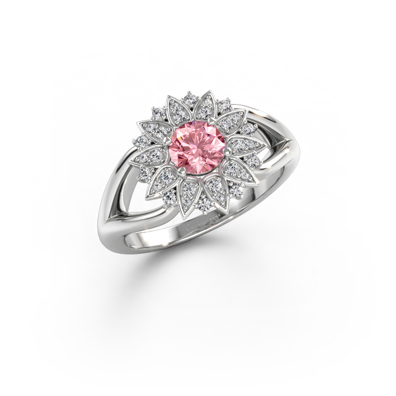 Immagine di Anello Chasidy 1 585 oro bianco Diamante lab grown rosa 5 mm