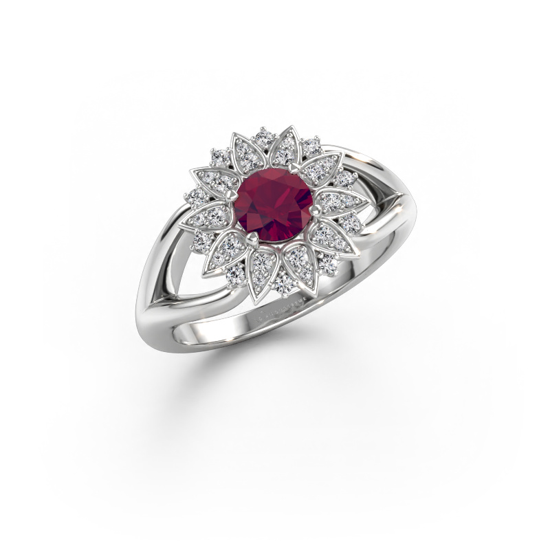 Immagine di Anello Chasidy 1 585 oro bianco Rodolite 5 mm