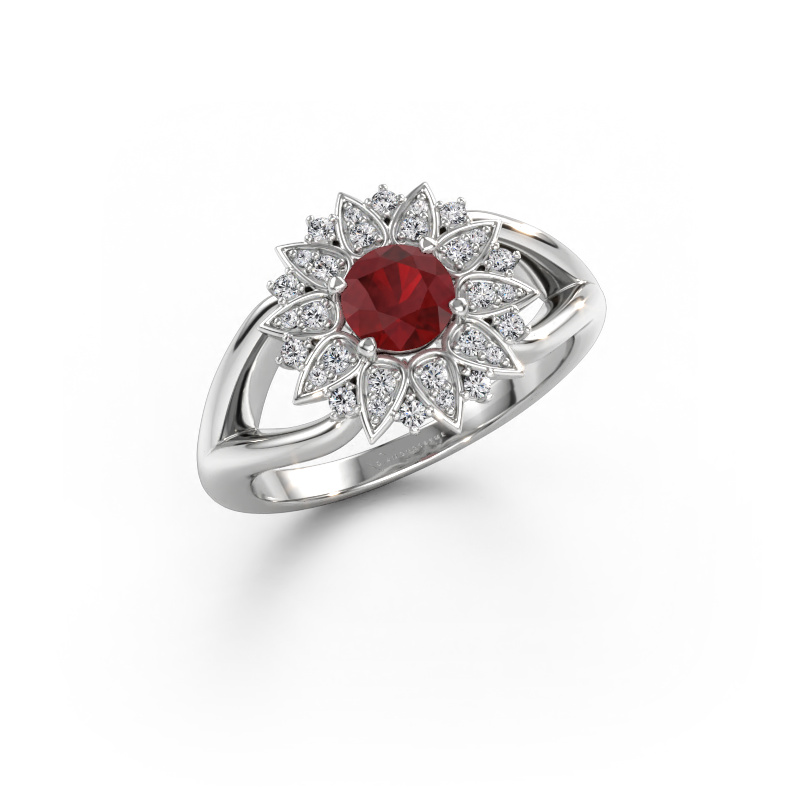 Immagine di Anello Chasidy 1 585 oro bianco Rubino 5 mm