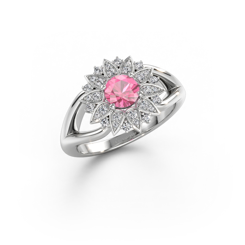 Bild av Ring Chasidy 1 585 vitt guld Rosa safir 5 mm