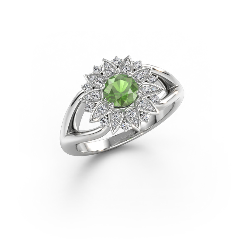 Immagine di Anello Chasidy 1 585 oro bianco Tormalina verde 5 mm