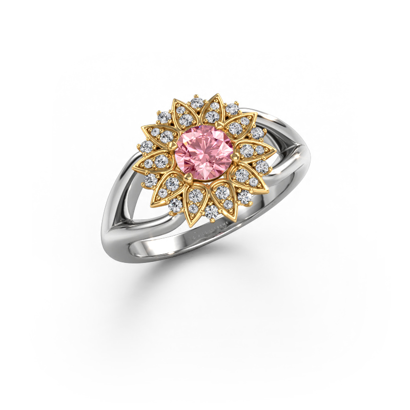Bild von Ring Chasidy 1 585 Weißgold Rosa Labordiamant 5 mm