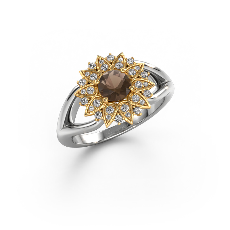 Image of Ring Chasidy 1 585 white gold Smokey quartz 5 mm