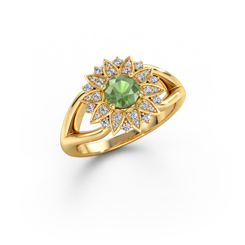 Bild von Ring Chasidy 1 585 Gold Turmalin grün 5 mm