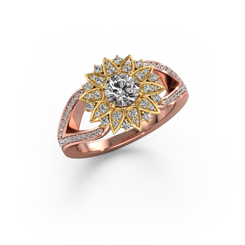 Bild von Ring Chasidy 2 585 Roségold Diamant 0.825 crt