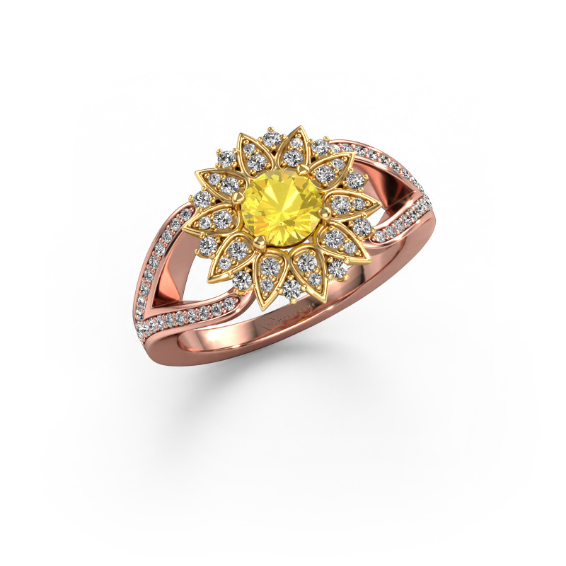 Bild von Ring Chasidy 2 585 Roségold Gelb Saphir 5 mm