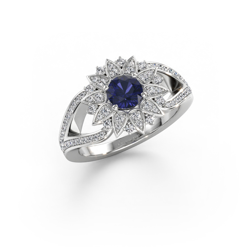 Bilde av Ring Chasidy 2 585 hvitt gull Safir 5 mm