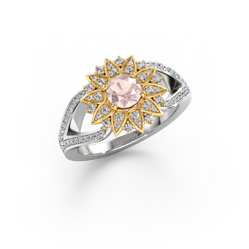 Image of Ring Chasidy 2 585 white gold Morganite champagne 5 mm