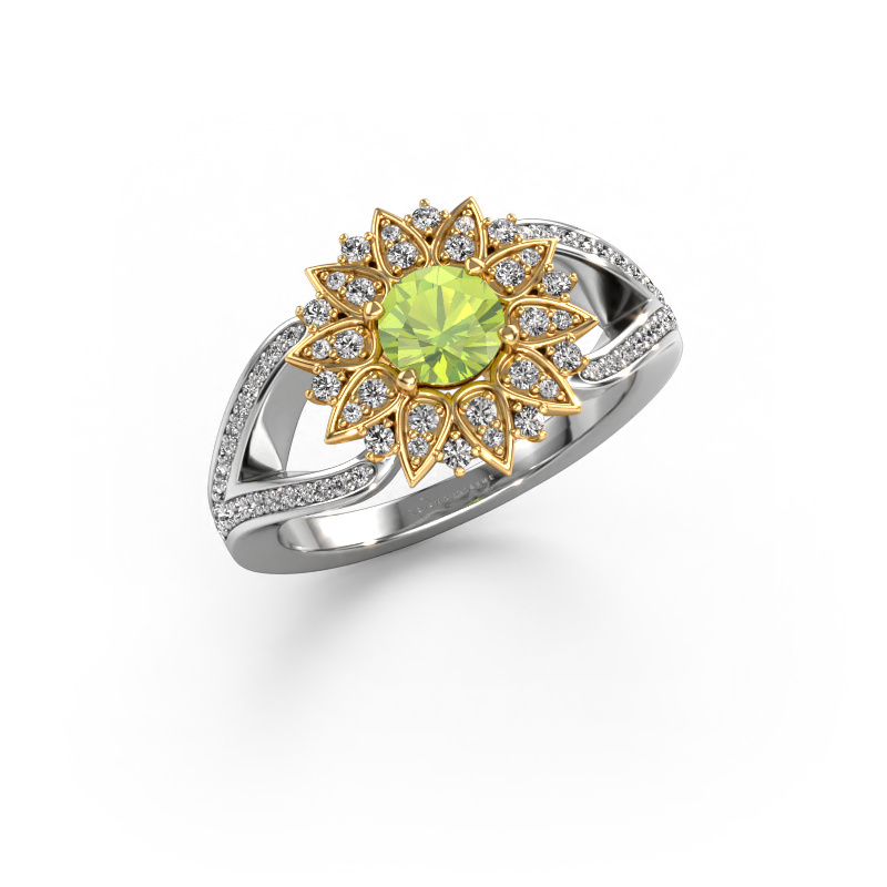 Image of Ring Chasidy 2 585 white gold Peridot 5 mm