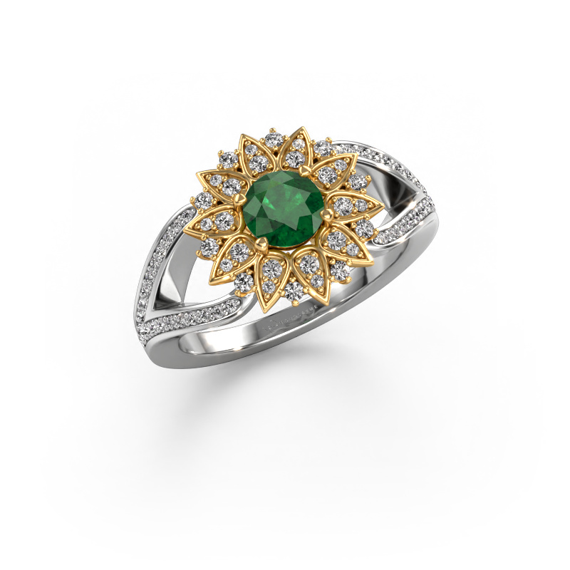 Image of Ring Chasidy 2 585 white gold Emerald 5 mm
