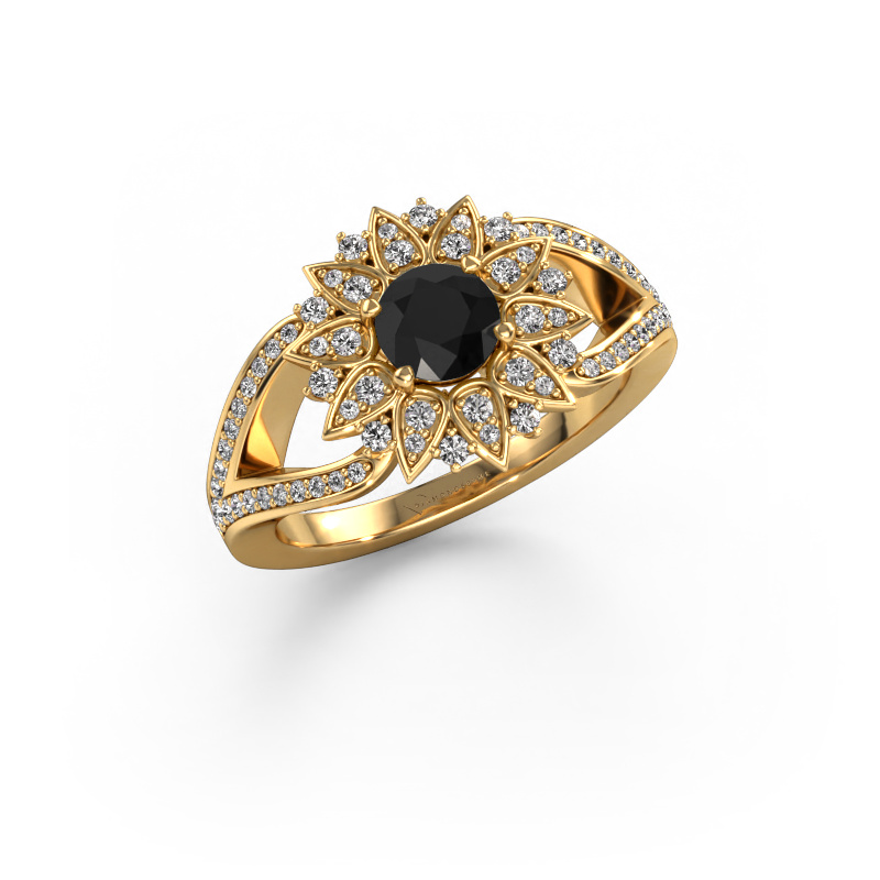Image of Ring Chasidy 2 585 gold Black diamond 0.925 crt