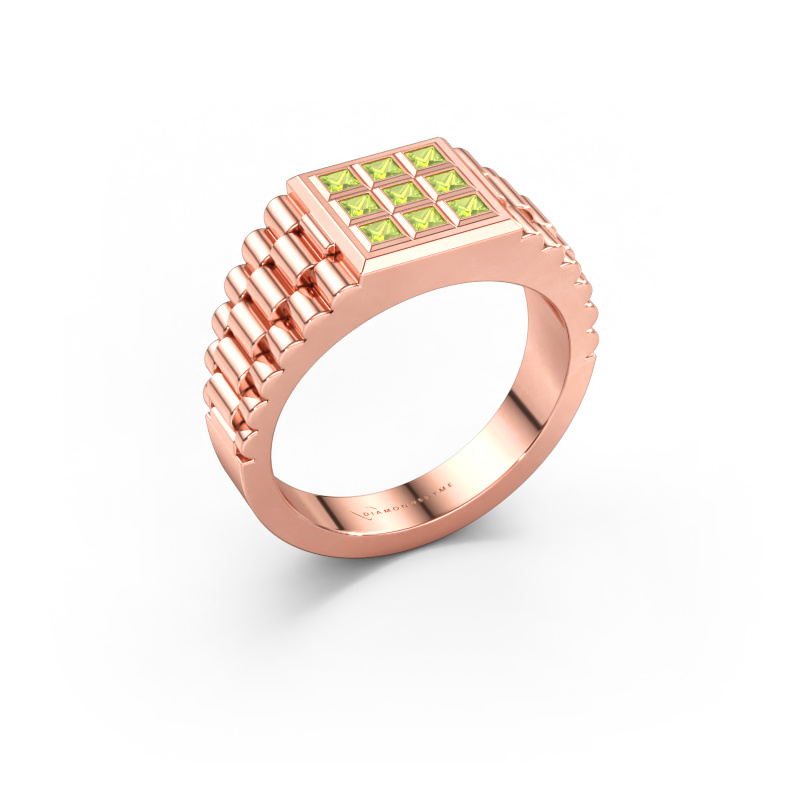Bild von Herrenring Chavez 585 Roségold Peridot 2 mm