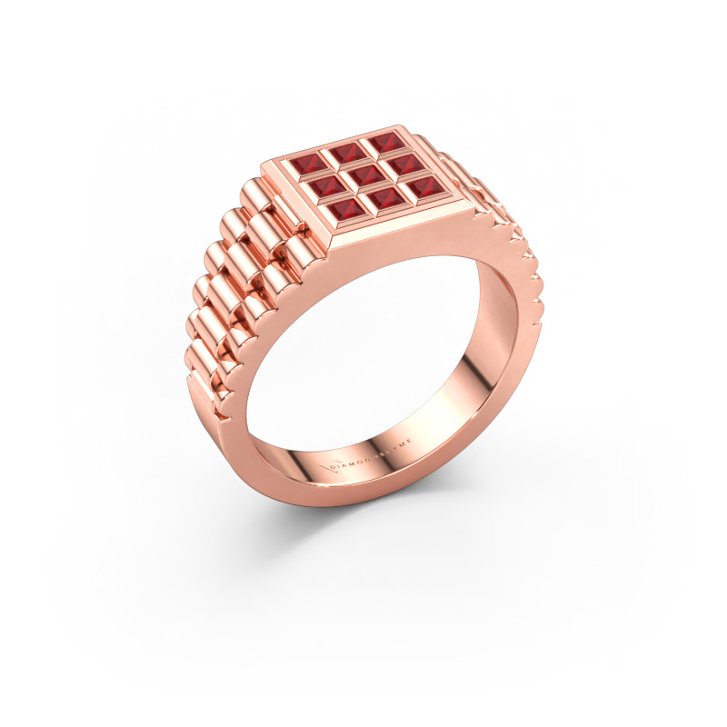 Bild von Herrenring Chavez 585 Roségold Rubin 2 mm
