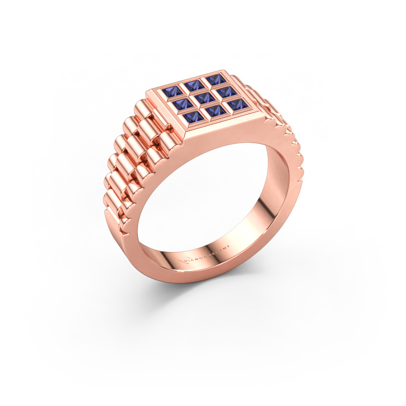 Image de Bague pour homme Chavez 585 or rose Saphir 2 mm