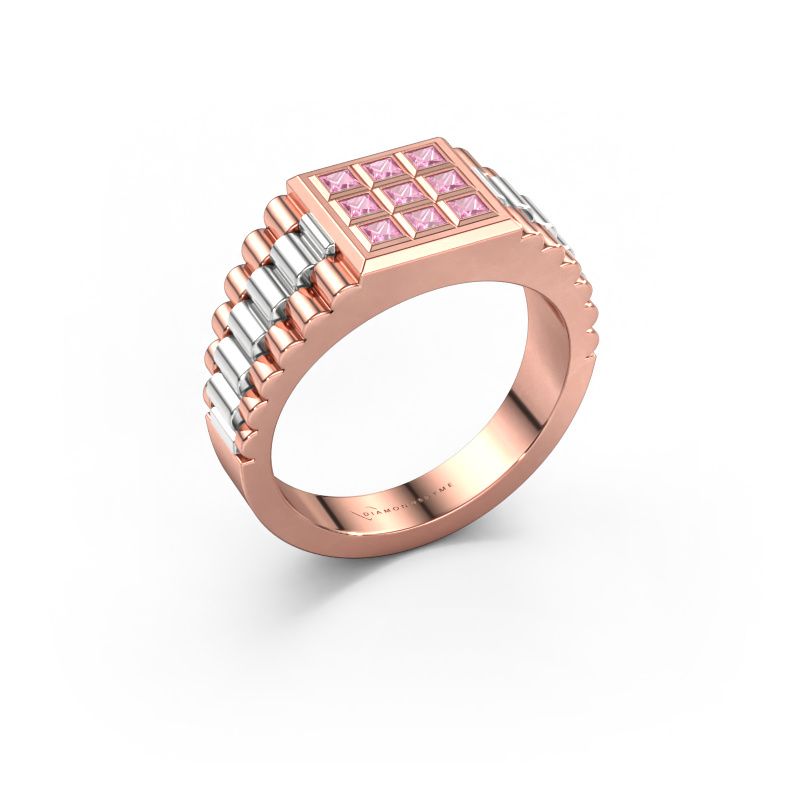 Bild von Herrenring Chavez 585 Roségold Pink Saphir 2 mm
