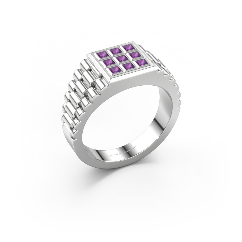 Image of Men's ring Chavez 585 white gold Amethyst 2 mm