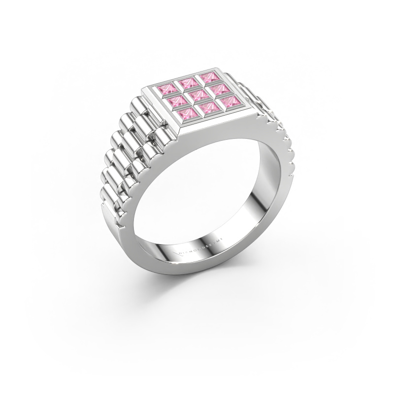 Image of Men's ring Chavez 950 platinum Pink sapphire 2 mm