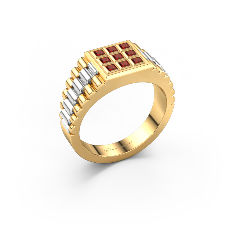 Bild von Herrenring Chavez 585 Gold Granat 2 mm