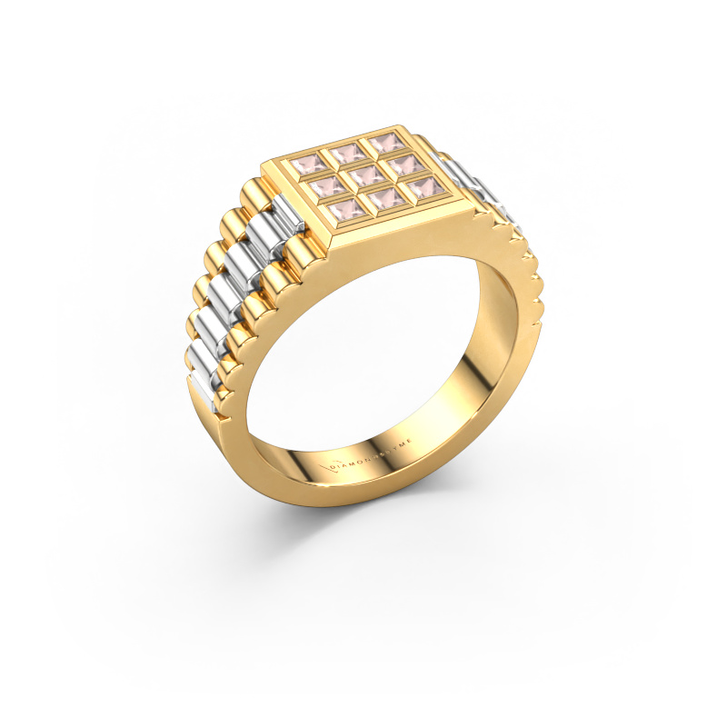 Afbeelding van Heren ring Chavez 585 goud Morganiet champagne 2 mm