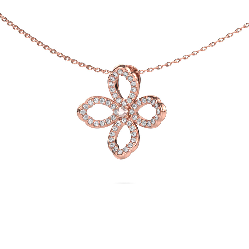 Image of Necklace Chelsea 585 rose gold Morganite champagne 2 mm