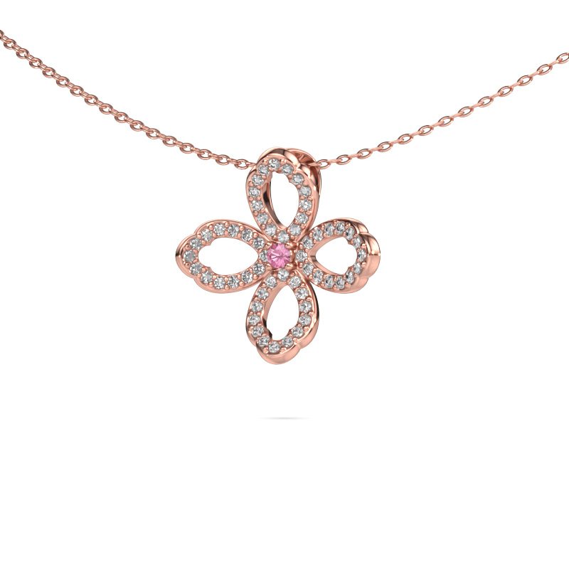 Image of Necklace Chelsea 585 rose gold Pink sapphire 2 mm