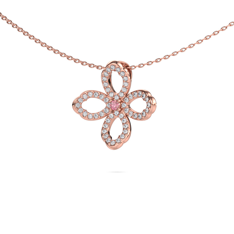 Image of Necklace Chelsea 585 rose gold Tourmaline pink 2 mm