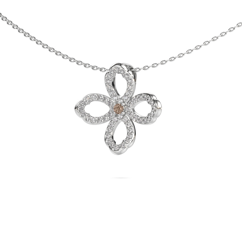 Image of Necklace Chelsea 585 white gold Brown diamond 0.31 crt