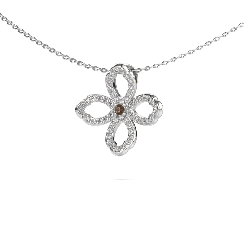 Bild von Kette Chelsea 585 Weißgold Rauchquarz 2 mm