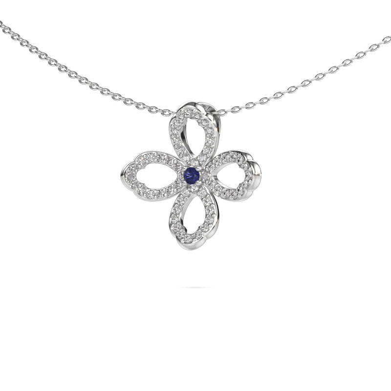 Image of Necklace Chelsea 585 white gold Sapphire 2 mm
