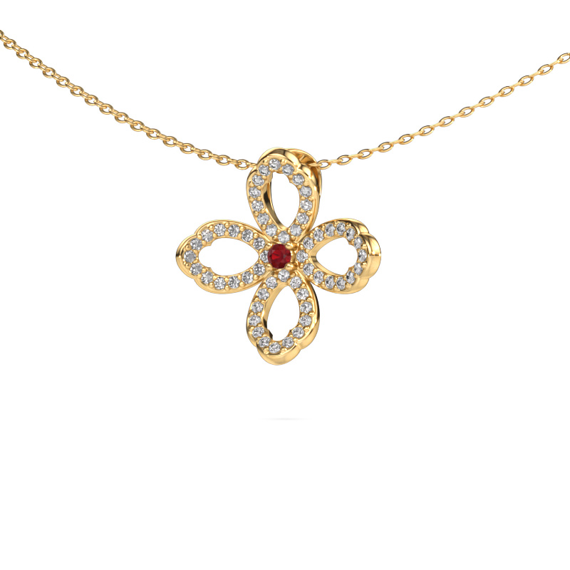 Image of Necklace Chelsea 585 gold Ruby 2 mm