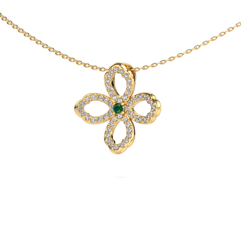 Image of Necklace Chelsea 585 gold Emerald 2 mm