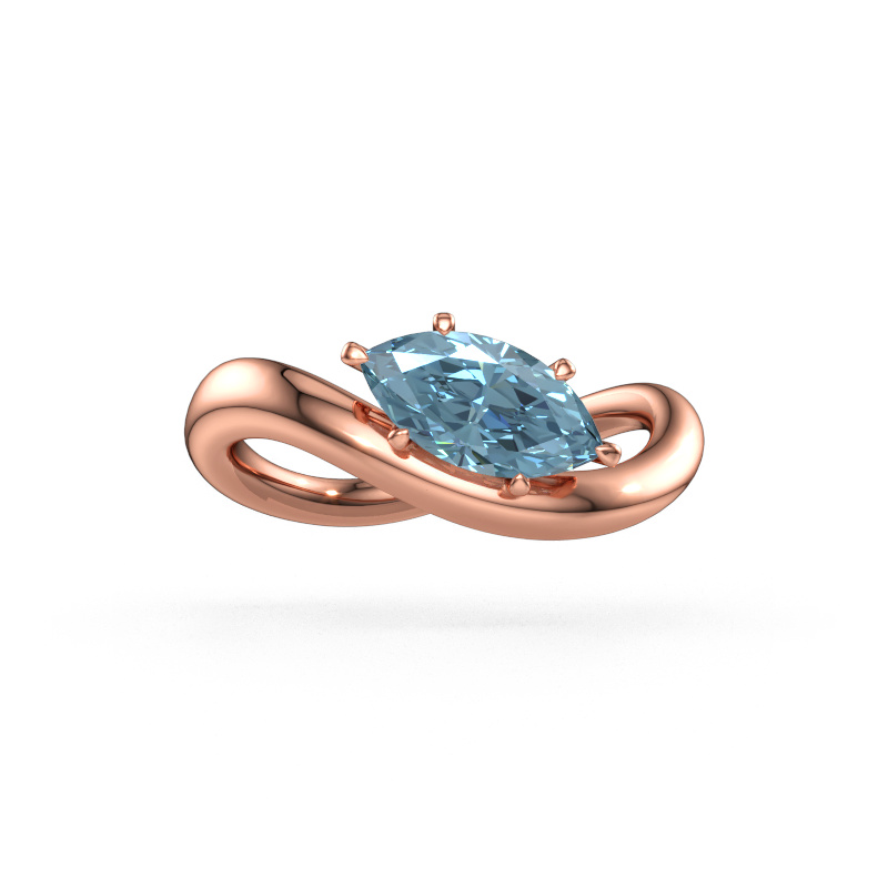 Bild av Förlovningsring Chloe MRQ 585 roséguld Blå labbodlad diamant 10x5 mm