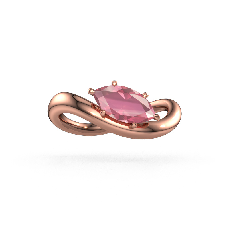 Image of Engagement ring Chloe MRQ 585 rose gold Tourmaline pink 10x5 mm