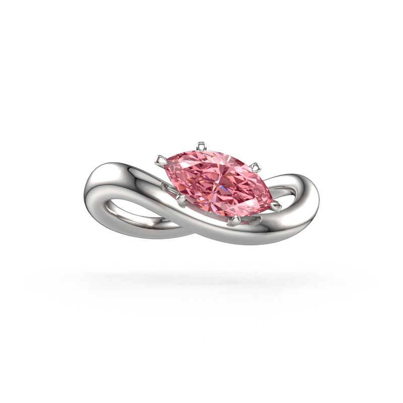 Bild von Verlobungsring Chloe MRQ 585 Weißgold Rosa Labordiamant 10x5 mm