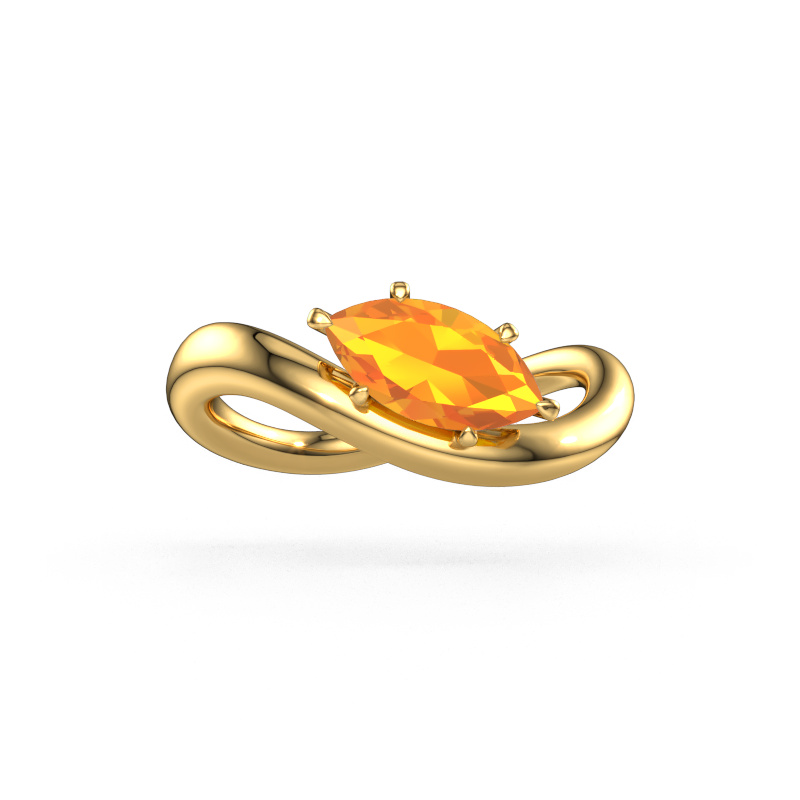 Image of Engagement ring Chloe MRQ 585 gold Citrin 10x5 mm