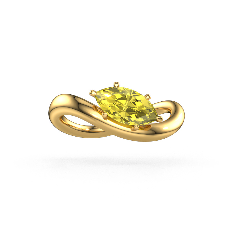 Image of Engagement ring Chloe MRQ 585 gold Yellow lab grown diamond 10x5 mm