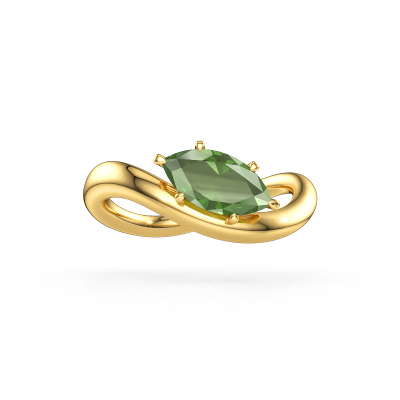 Bild von Verlobungsring Chloe MRQ 585 Gold Turmalin grün 10x5 mm