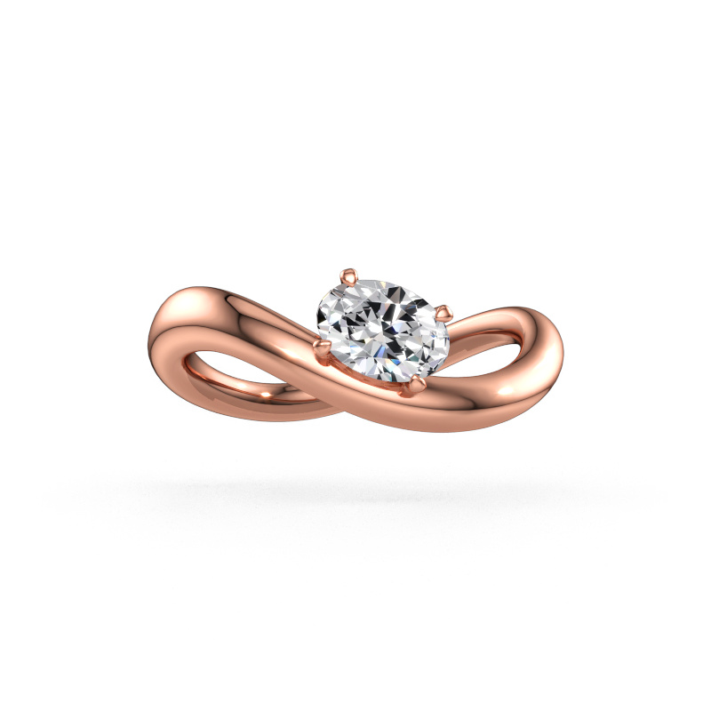 Immagine di Anello di fidanzamento Chloe OVL 585 oro rosa Diamante 0.60 crt