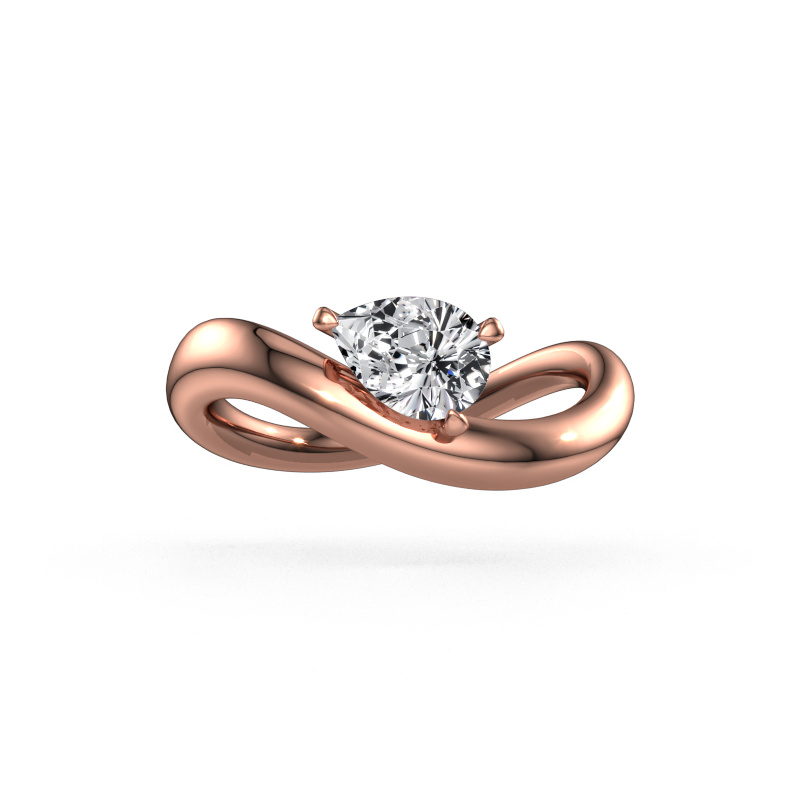Image of Engagement ring Chloe PER 585 rose gold Lab-grown diamond 0.65 crt
