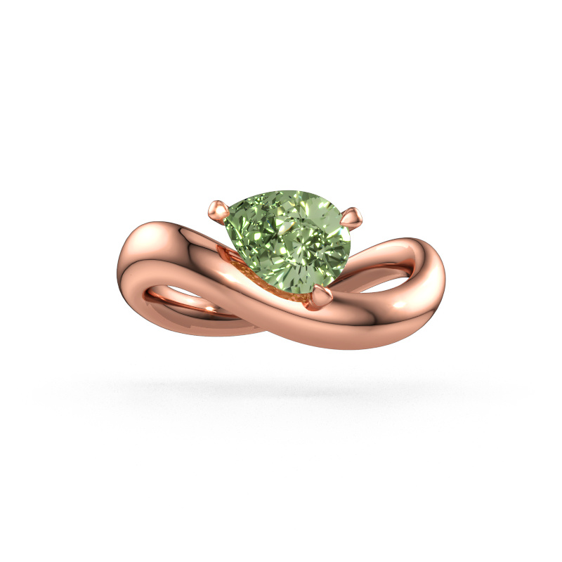 Immagine di Anello di fidanzamento Chloe PER 585 oro rosa Diamante lab grown verde 8x6 mm