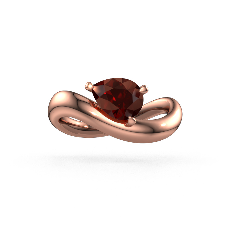 Image of Engagement ring Chloe PER 585 rose gold Garnet 8x6 mm