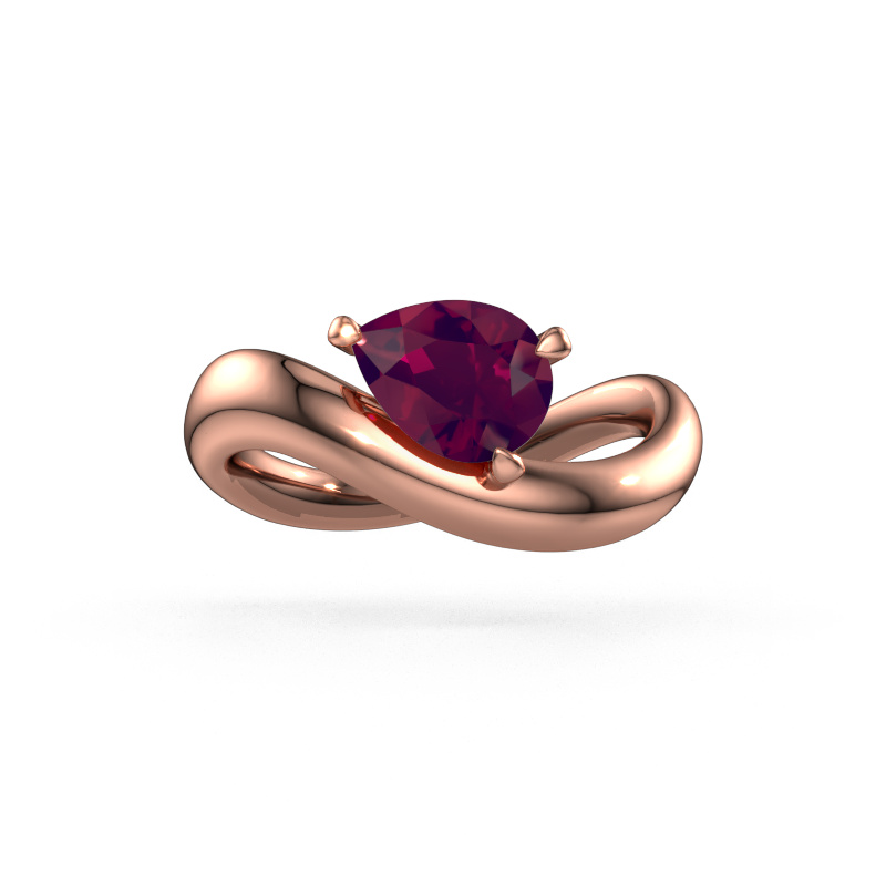 Image of Engagement ring Chloe PER 585 rose gold Rhodolite 8x6 mm