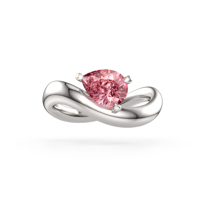 Immagine di Anello di fidanzamento Chloe PER 950 platino Diamante lab grown rosa 8x6 mm