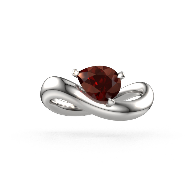 Image of Engagement ring Chloe PER 585 white gold Garnet 8x6 mm